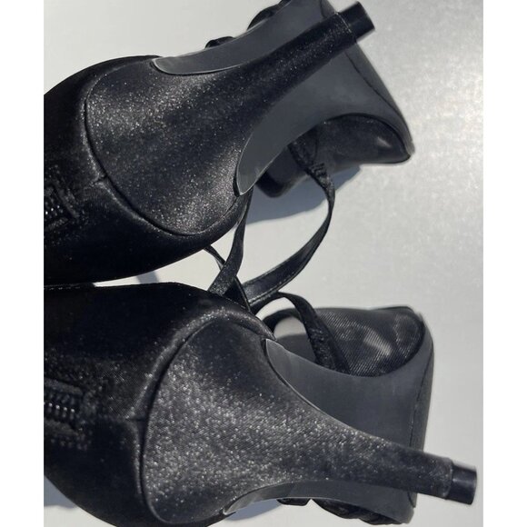 Amelia Grace Shoes Women’s Size 10 Palm Print Fabric Heels Slip On Open Toe Heel - Picture 14 of 16